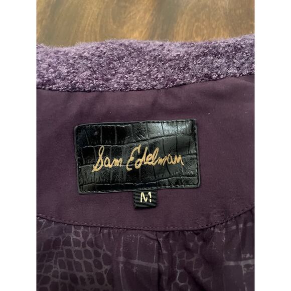Sam Edelman Women's Plum Purple Medium Length Zip Up Coat Size Medium - Picture 7 of 11